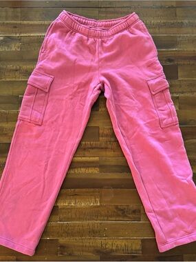 Aritzia Pink Cargo Sweatpants - Mega a fit Cozy Joggers